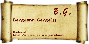 Bergmann Gergely névjegykártya